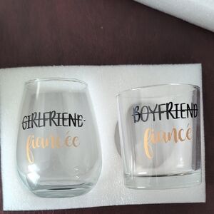 Fiancé and Girlfriend Glass Set